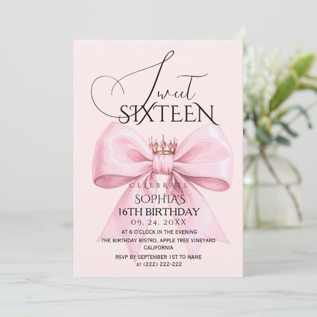 Invitation Fête d'anniversaire Sweet 16 (Debout devant)
