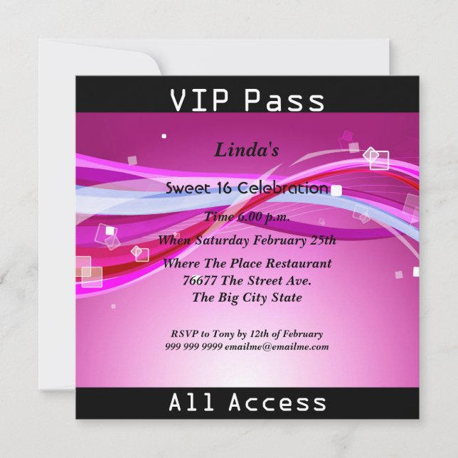 Invitation Fête d'anniversaire Sweet 16 Vert Disco 2 (Devant)