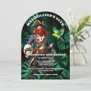 Invitation Fête d'anniversaire thème pirate garçon capitaine 
