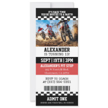 Fête d'anniversaire Ticket de moto cross