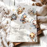 Invitation Fête d'anniversaire Time Flies Kids<br><div class="desc">Pouvez-vous croire à quelle vitesse ils grandissent ? Tout comme le temps,  nos doux insectes volants s'envolent pour inviter vos amis et votre famille à célébrer le grand jour de votre petit. Faisons de cette fête d'anniversaire un moment inoubliable !</div>