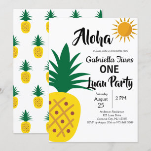 Invitation Fête d'Anniversaire Tropical Luau