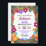 Invitation Fête d'anniversaire tropicale colorée<br><div class="desc">Forêt tropicale toute invitation d'anniversaire d'âge,  modifier le texte vous-même lorsque vous commandez</div>