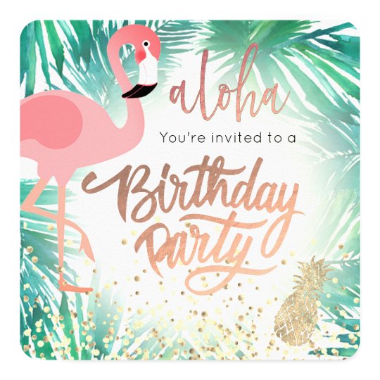 Invitation fête d'anniversaire tropicale d'aquarelle de Zazzle.fr
