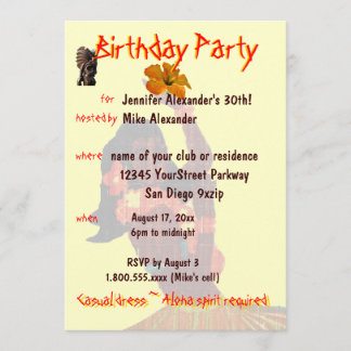 Invitation Fête d'anniversaire tropicale de fille de danse