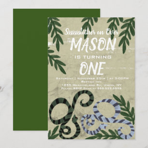 Invitation Fête d'anniversaire tropicale du zoo de serpent de