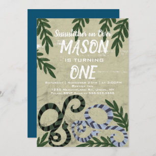 Invitation Fête d'anniversaire tropicale du zoo de serpent de