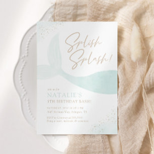 Invitation Fête d'anniversaire Turquoise Mermaid Girl