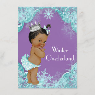 Invitation Fête d'anniversaire turquoise pourpre d'Onederland