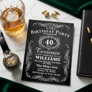 Invitation Fête d'anniversaire typographie tendance sur table