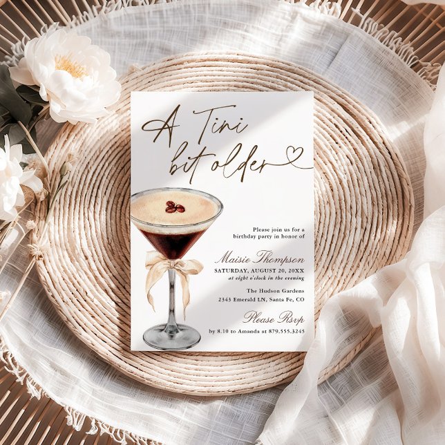 Invitation Fête d'anniversaire un peu plus âgée Espresso Mart (Créateur téléchargé)