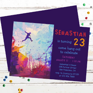 Invitation Fête d'anniversaire urbaine de Parkour pour les 23