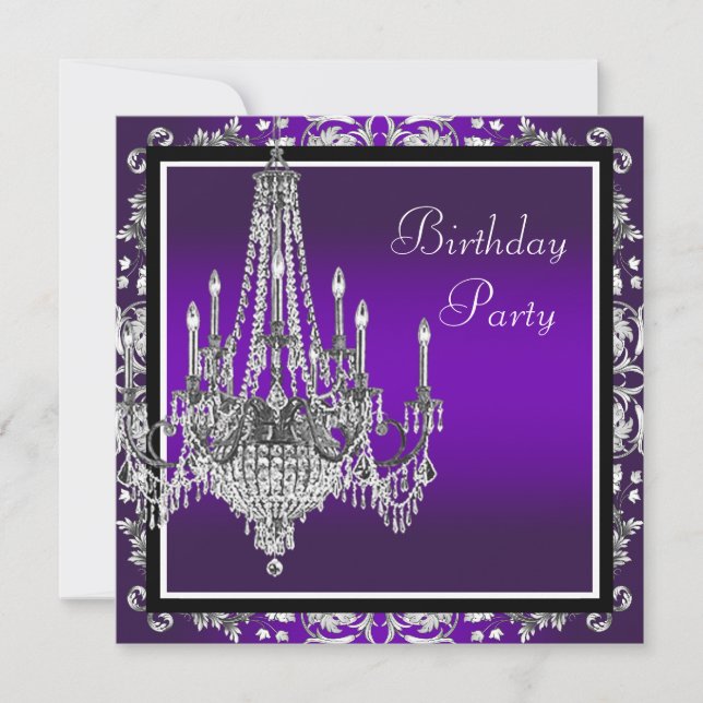 Invitation Fête d'anniversaire Velours d'ameublement pour lus (Devant)