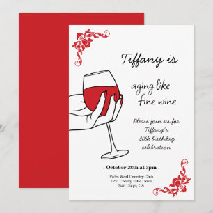 Invitation Fête d'anniversaire : Vieillir comme un grand vin