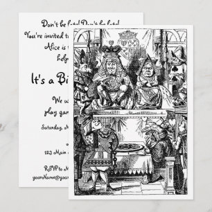 Invitation Fête d'anniversaire vintage Alice au pays des merv