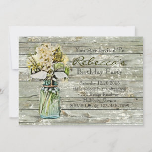 Invitation fête d'anniversaire vintage de mason jar