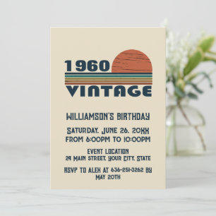 Invitation Fête d'anniversaire vintage personnalisée