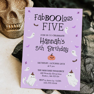 Invitation Fête d'anniversaire violette et noire de l'Hallowe