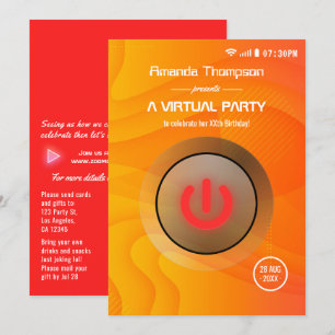 Invitation Fête d'anniversaire virtuelle Cool Summer