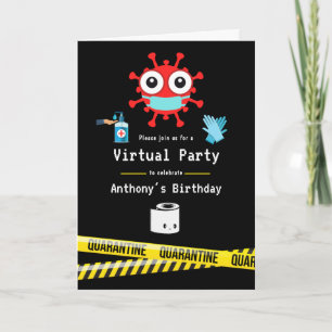 Invitation Fête d'anniversaire virtuelle en quarantaine