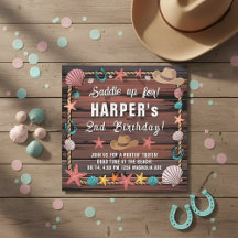 Fête d'anniversaire Western Cowgirl Côtière