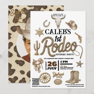 Invitation Fête d'anniversaire Western Rodeo de l'Ouest sauva