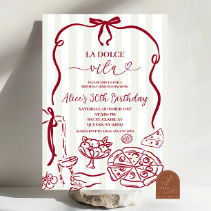Invitation Fête d'anniversaire Whimsical Italie La Dolce Vita