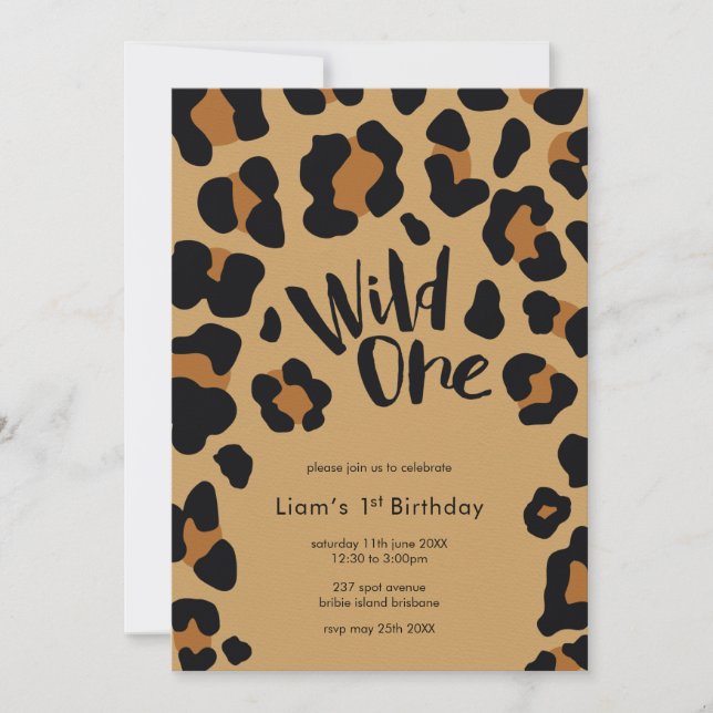 Invitation Fête d'anniversaire Wild One (Devant)