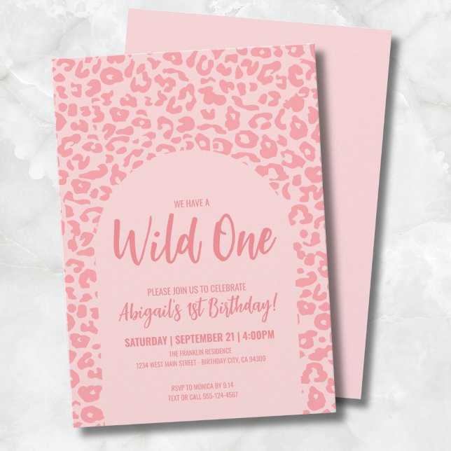 Invitation Fête d'anniversaire Wild One Safari (Girl Wild One 1st Birthday Party Invitation)