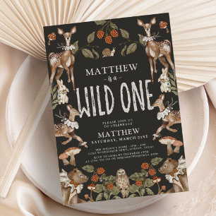 Invitation Fête d'anniversaire Wild One Woodland Forest Anima