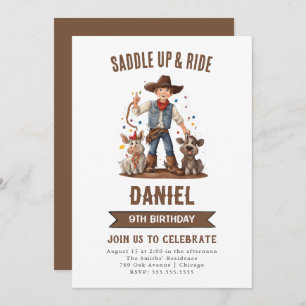 Invitation Fête d'anniversaire Wild West Cowboy
