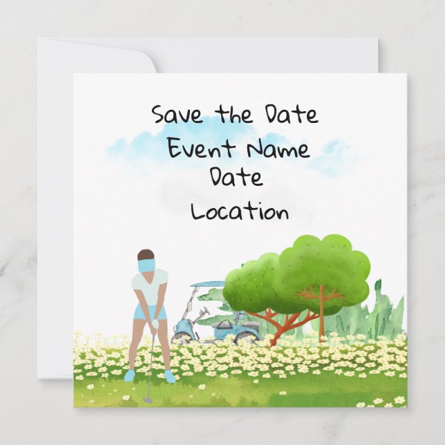 Invitation Fête d'annonce de mariage de golf pour femme golfe (Devant)