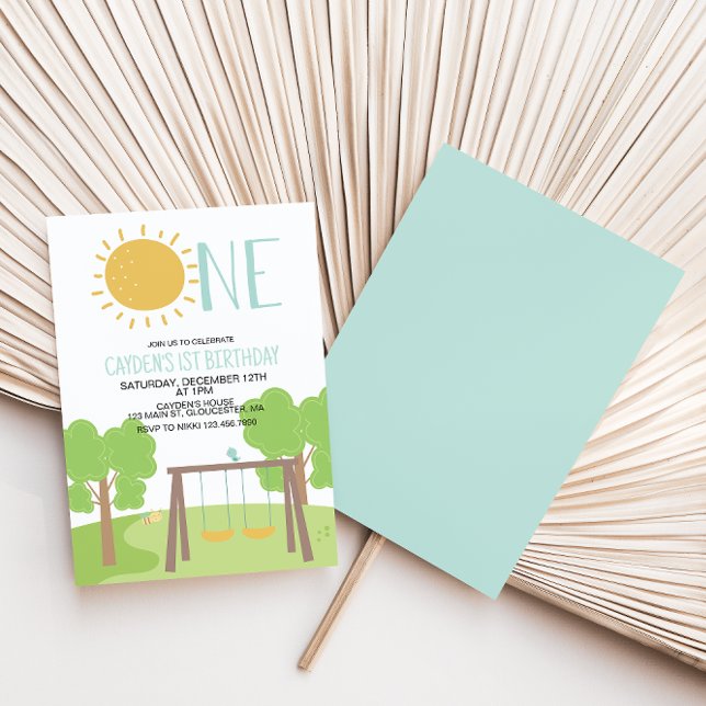 Invitation Fête dans le parc de jeux pour le 1er anniversaire (Créateur téléchargé)