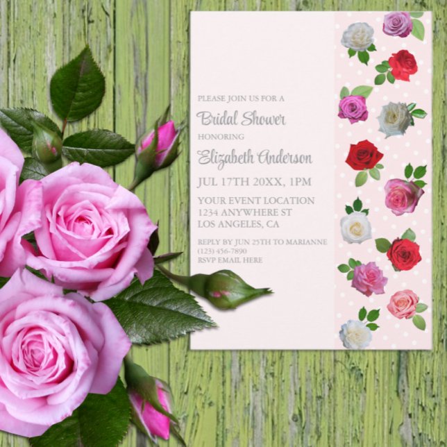 Invitation Fête dans un jardin de roses pour la mariée (Créateur téléchargé)