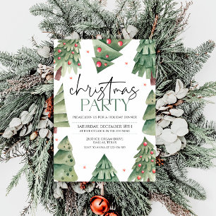 Invitation Fête d'arbre de Noël simple moderne Boho