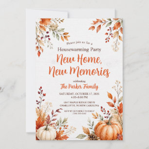 Invitation Fête d'automne Papier aquarelle Citrouilles Feuill