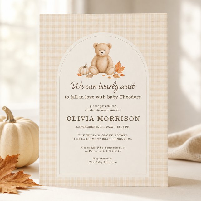 Invitation Fête d'automne pour bébé à peine attendue à carrea (Créateur téléchargé)