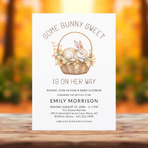 Invitation Fête d'automne Some Bunny Sweet Girl Baby Shower