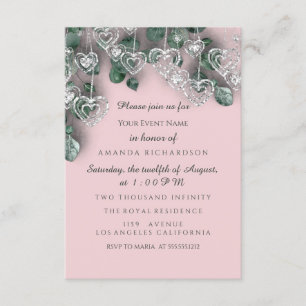 Invitation Fête de 16 ans Anniversaire BRIDAL Shower Cœurs A