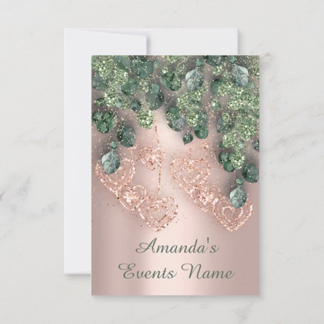 Invitation Fête de 16 ans douce Fête de mariage Rose Menthe (Dos)