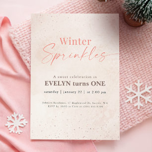Invitation Fête de 1er anniversaire de fille avec paillettes 