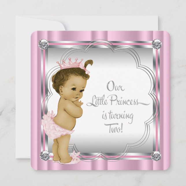 Invitation Fête de 2e anniversaire de princesse (Devant)