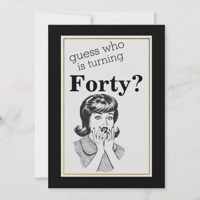 Invitation Fête de 40e Anniversaire Amusant Fab Fomans Annive (Devant)