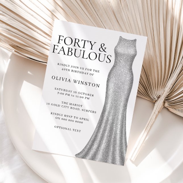 Invitation Fête de 40e anniversaire des femmes habillées d'ar (Créateur téléchargé)