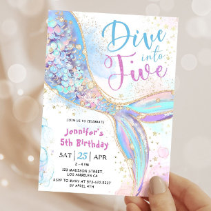 Invitation Fête de 5 ans de sirène Plongez dans la fête de fi