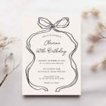 Invitation Fête de 60e anniversaire avec ruban lunatique tiré<br><div class="desc">Conçu pour se coordonner avec notre bordure en ruban à main, cette invitation de 60e anniversaire comporte la bordure en ruban populaire et chic avec la police griffée main. Si vous voulez attirer l'attention de votre client avec ce design unique, cette suite est parfaite pour vous. Pour une personnalisation plus...</div>