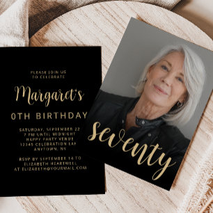 Invitation Fête de 70e anniversaire avec photo personnalisée