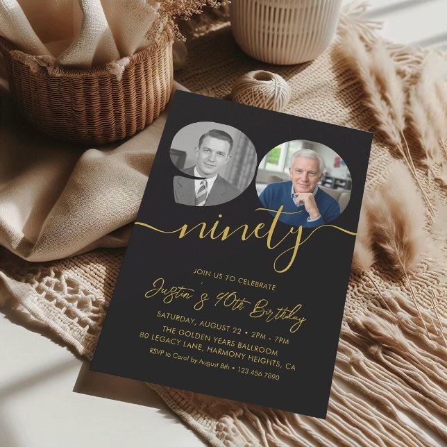 Invitation Fête de 90 ans de Photo Moderne (Créateur téléchargé)