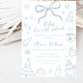 Invitation Fête de Baby Shower "Bébé, il fait froid dehors"