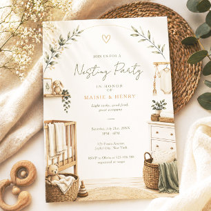 Invitation Fête de Baby Shower Bohème Neutre pour Future Mama